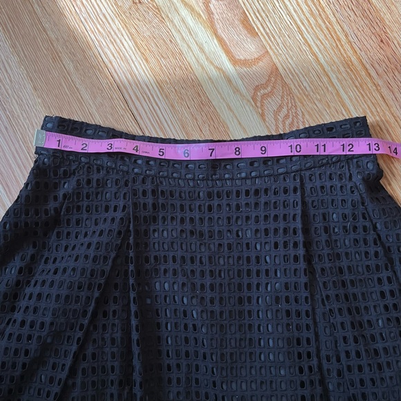 Black Eyelet Full Midi Skirt with Gold Hardware - Picture 7 of 8